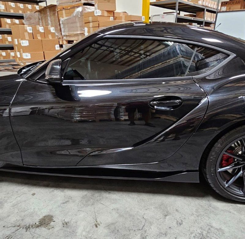 Black sports car tint by 702 tint